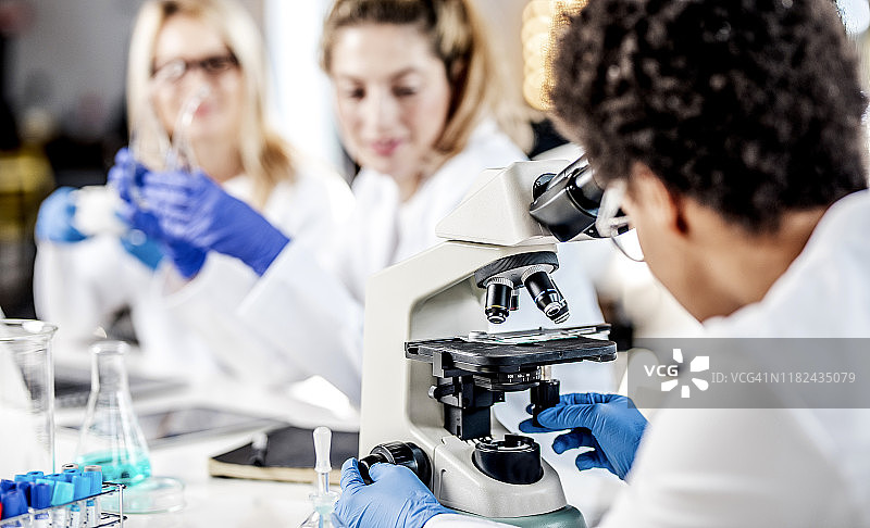 在实验室工作的科学家们图片素材