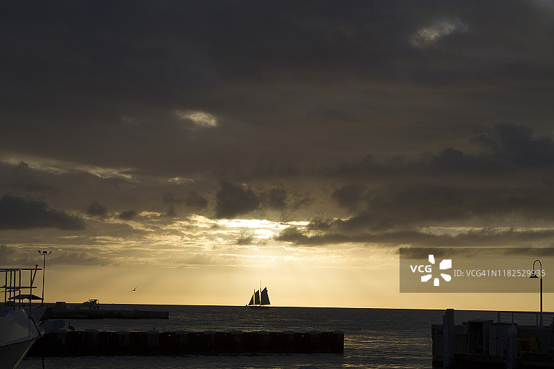 基韦斯特日落图片素材