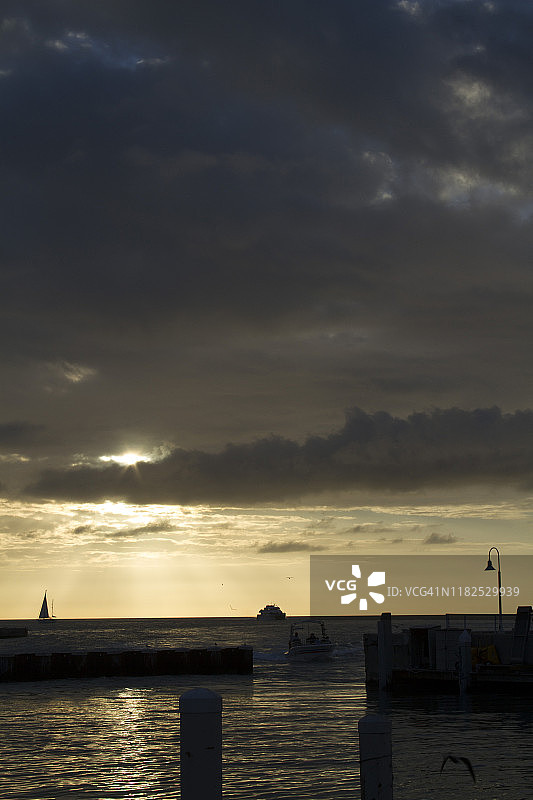 基韦斯特日落图片素材