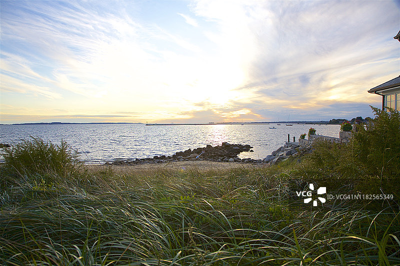 迪博伊斯海滩，斯托宁顿，康涅狄格州图片素材