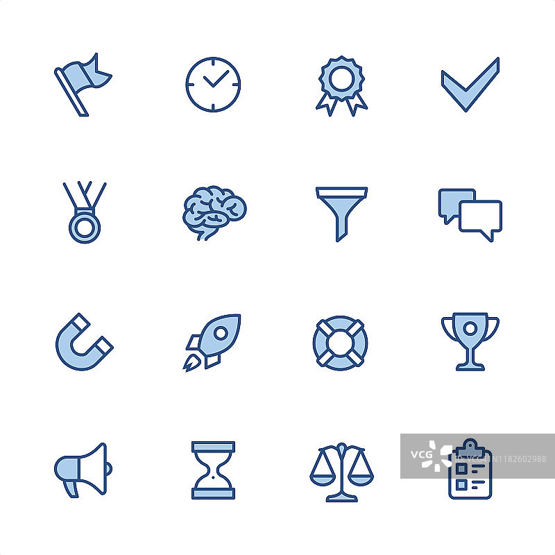 管理-像素完美蓝色轮廓图标图片素材