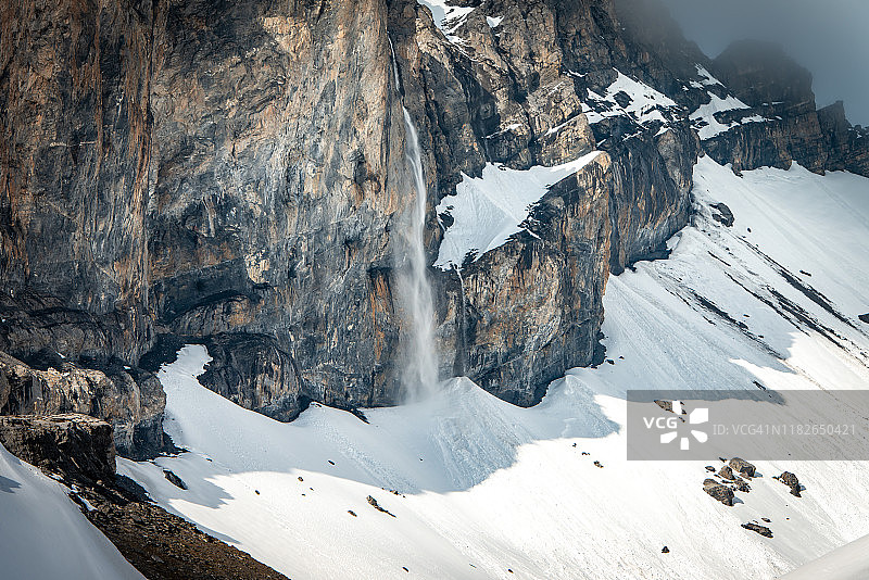 Kandersteg和Leukerbad之间的吉米山口 - 雪崩图片素材
