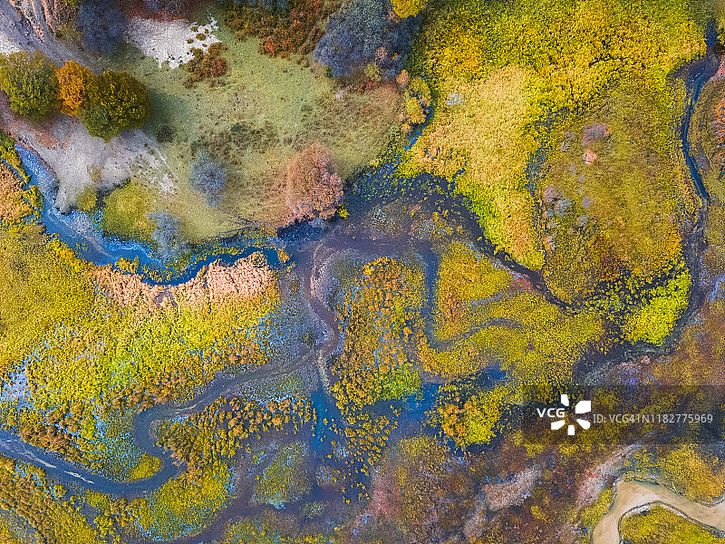 秋季自然景观航拍图片素材