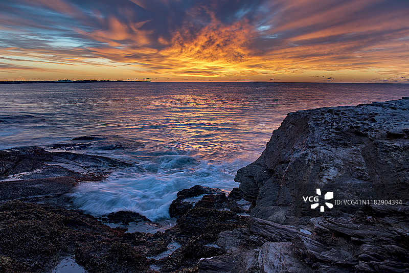 罗德岛纽波特美丽的日出图片素材