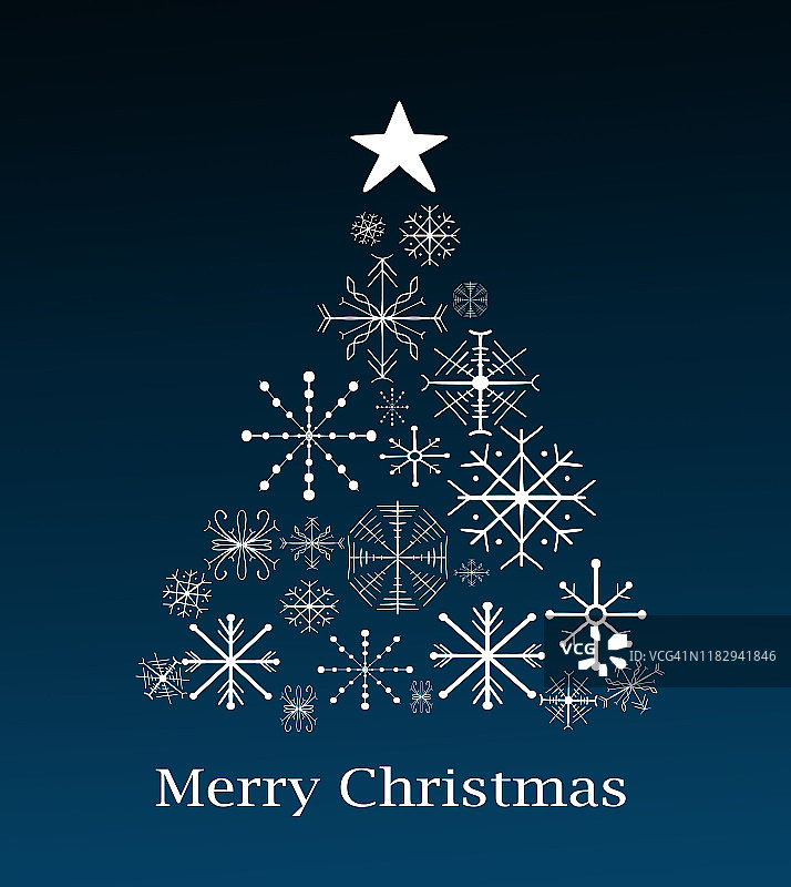 圣诞树插画圣诞贺卡图片素材