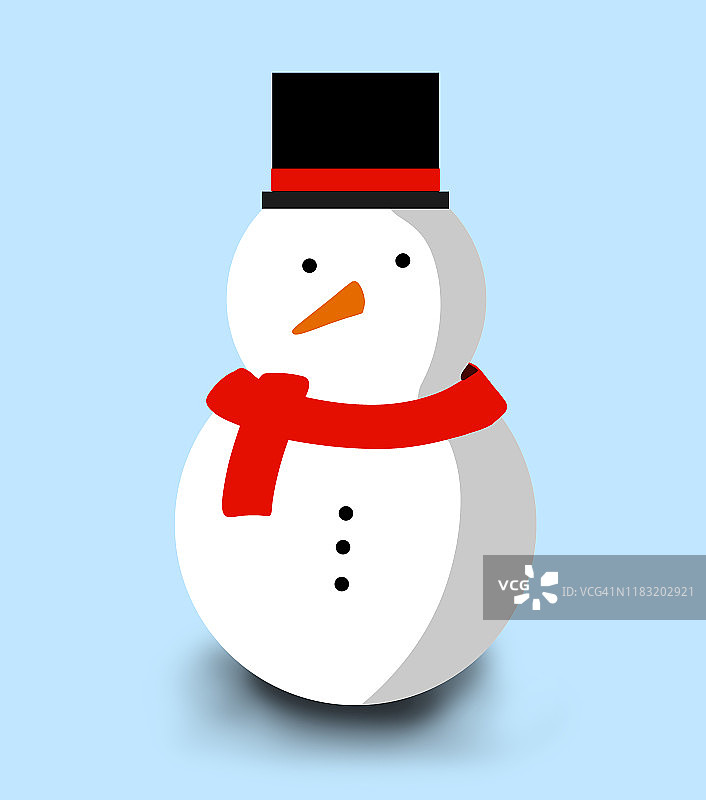雪人插画——圣诞贺卡图片素材