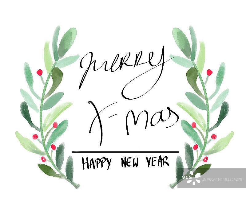 圣诞祝福贺卡插画图片素材