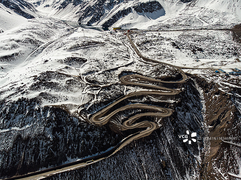 通往智利中部波蒂略的国际公路图片素材