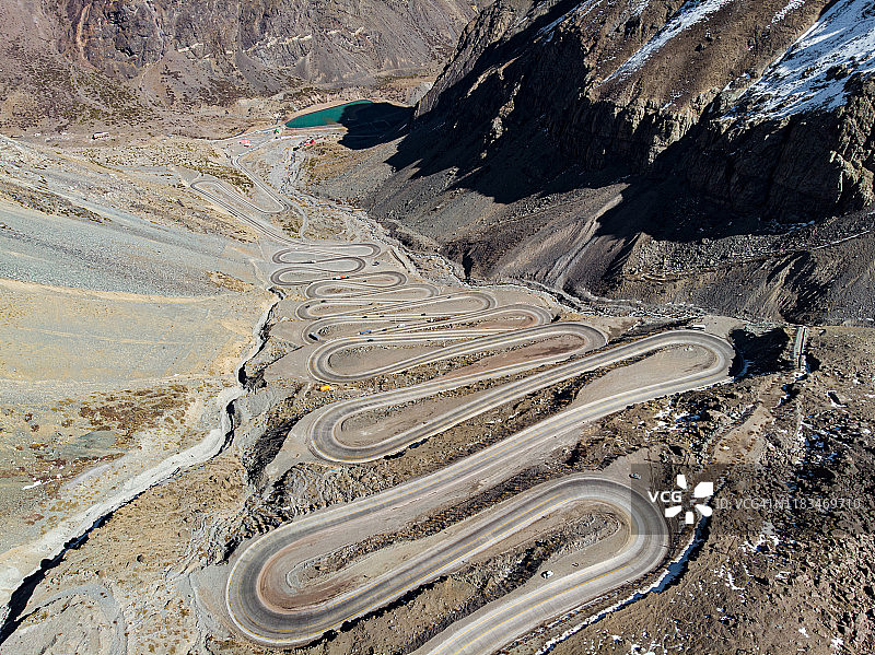 通往智利中部波蒂略的国际公路图片素材