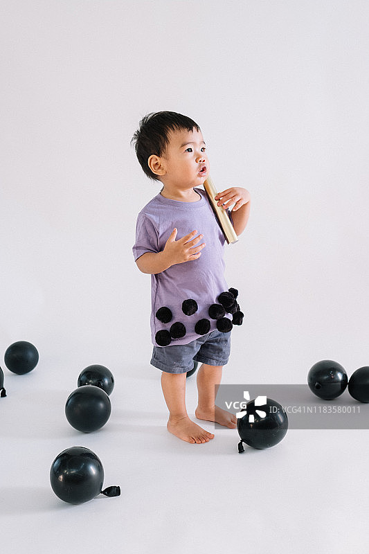 DIY泡泡茶儿童服装图片素材