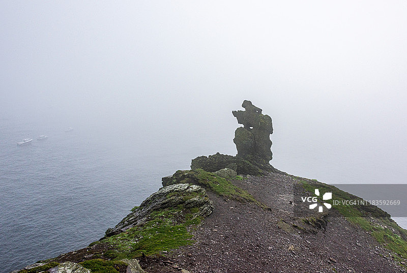 斯凯利格·迈克尔岛的独特岩层图片素材