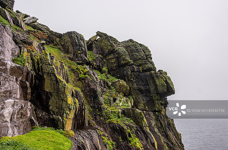 斯凯利格·迈克尔岛的岩石峭壁图片素材