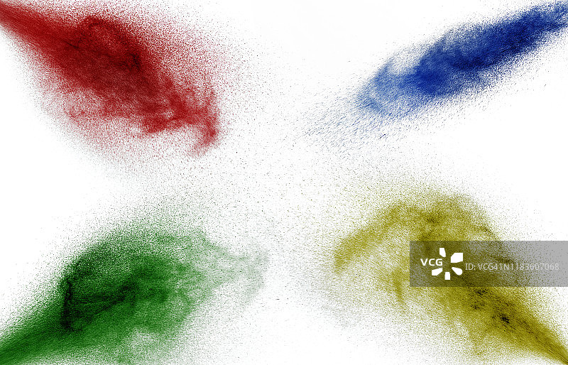 白色背景上彩色水滴纹理图片素材