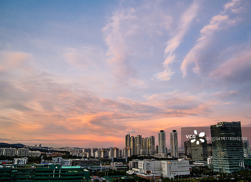仁川松岛日落图片素材