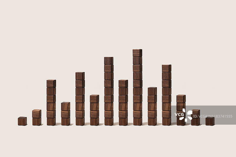 堆叠木块条形图图片素材