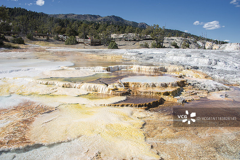 黄石国家公园猛犸温泉图片素材