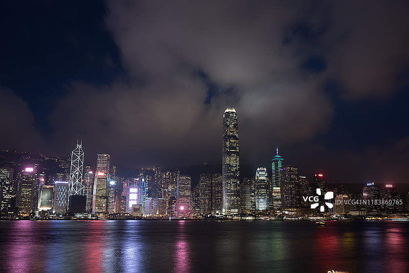 香港维多利亚港夜景图片素材