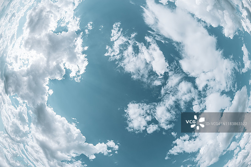 蓝天白云(鱼眼镜头)图片素材