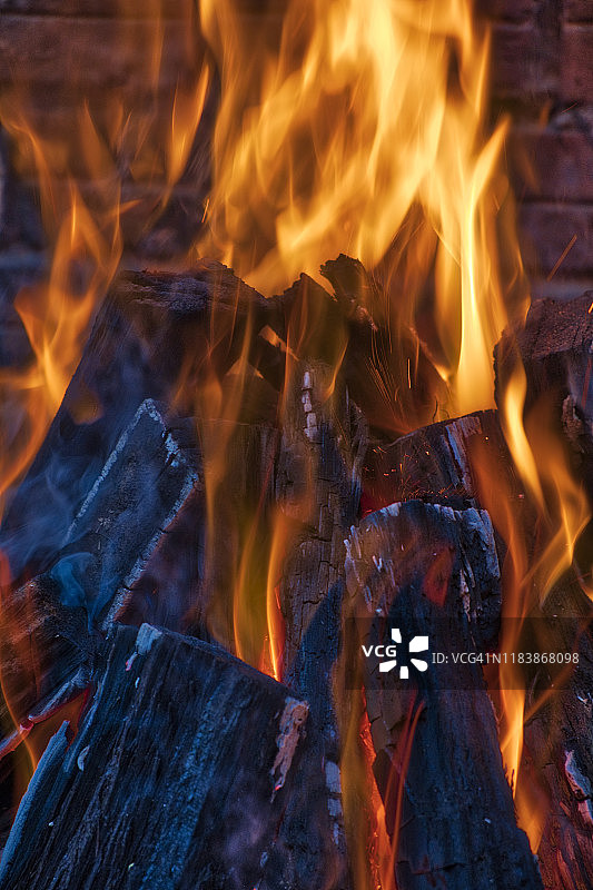 篝火特写图片素材