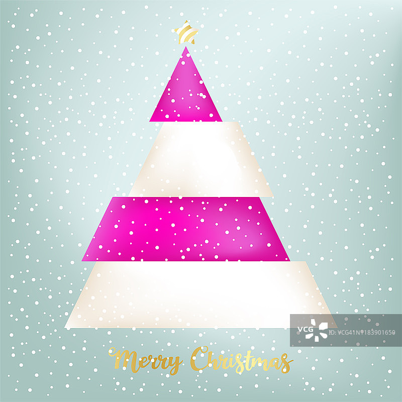渐变网格圣诞树贺卡图片素材