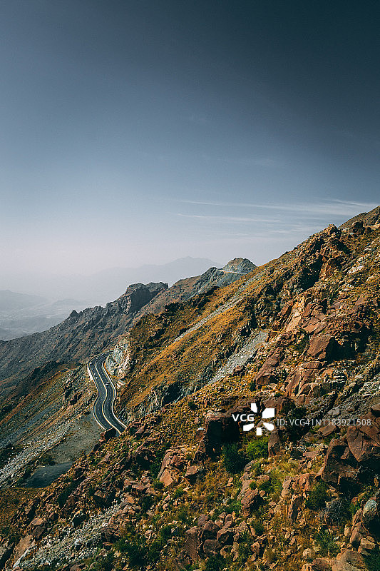 沙特阿拉伯塔伊夫的缆车视角图片素材