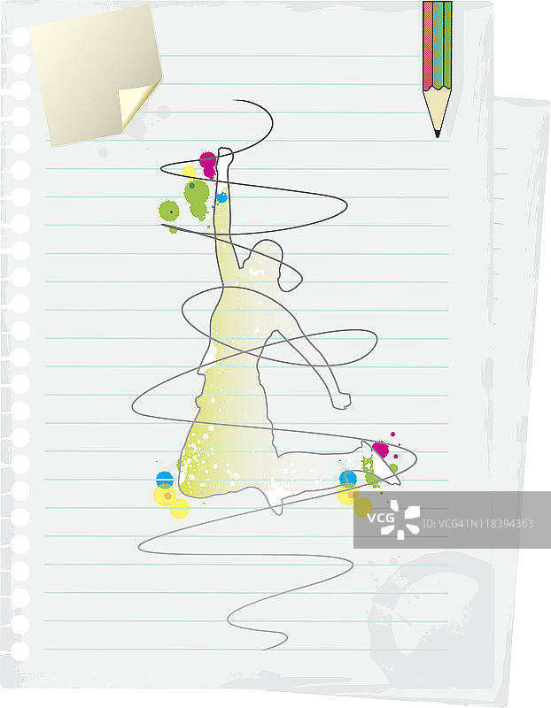 跳跃的人物绘画图片素材