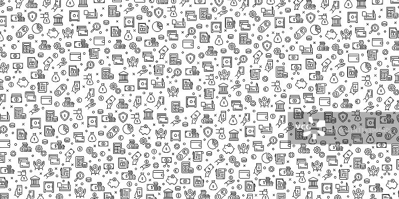 金融相关图标矢量图案设计图片素材