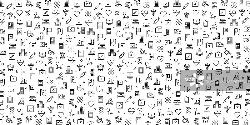 医疗保健图标矢量图案设计合集图片素材