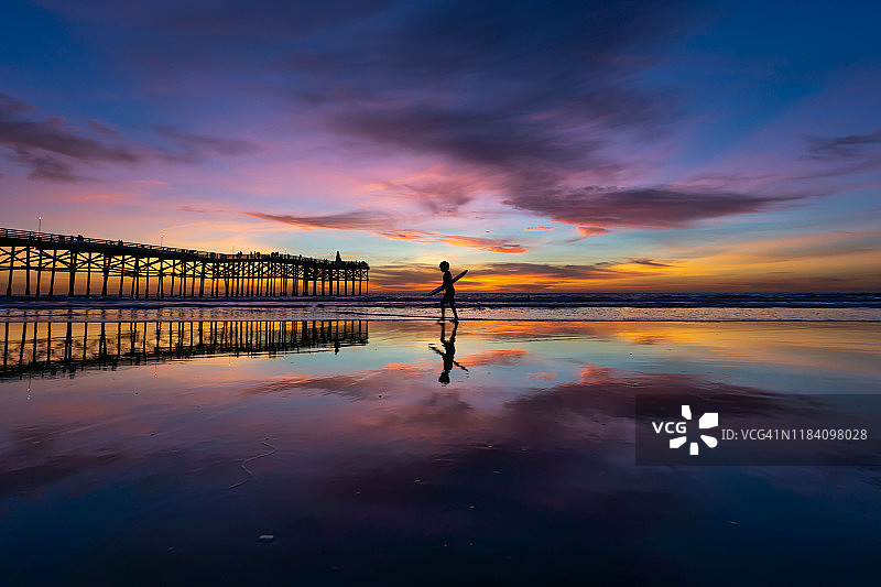 美国加利福尼亚州圣地亚哥太平洋海滩海景图片素材