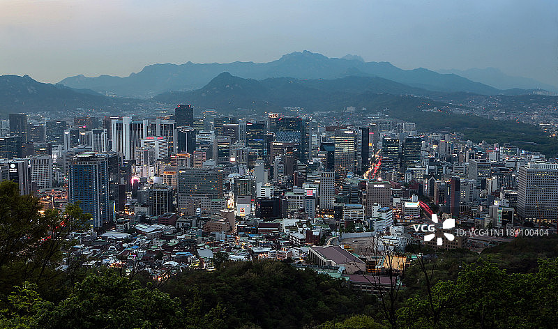 韩国首尔南山夜景图片素材