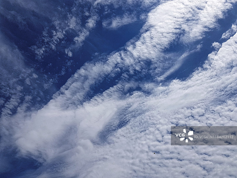 天空中的白色云彩，全画幅图片素材