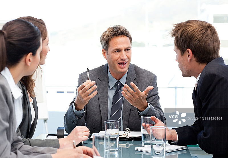 有魅力的董事长与团队交谈图片素材