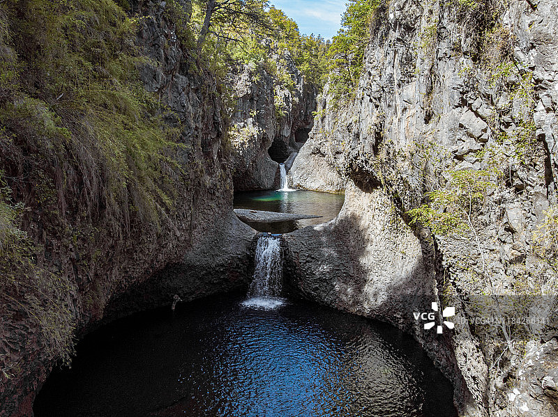 七杯天然水池图片素材