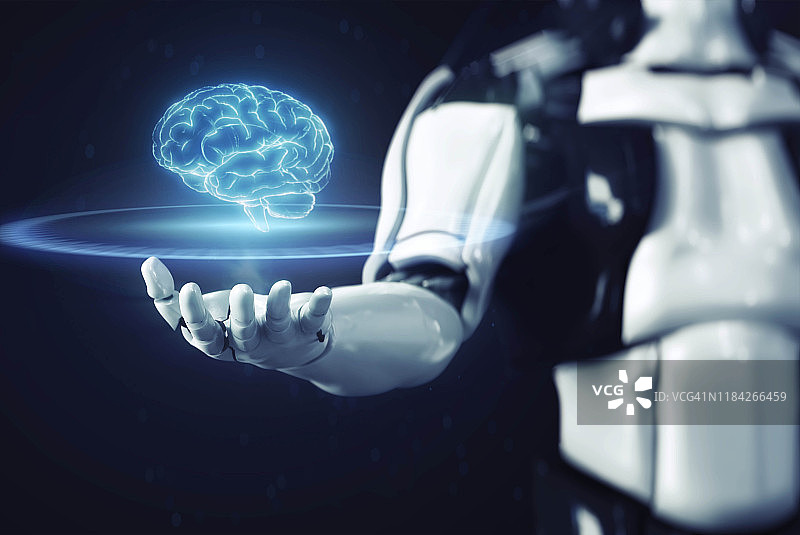 机器人展示AI大脑图片素材