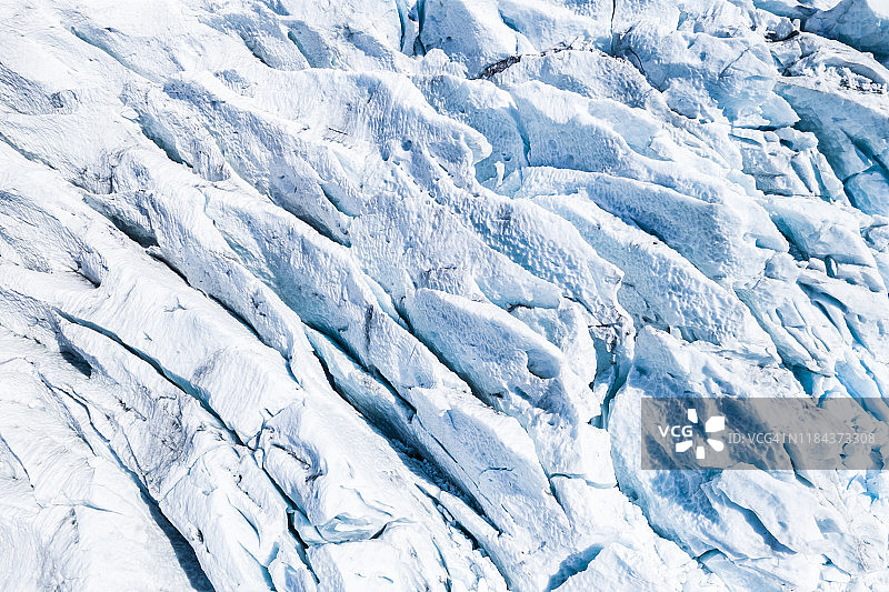 挪威洛恩，布里克斯达尔冰川鸟瞰图片素材