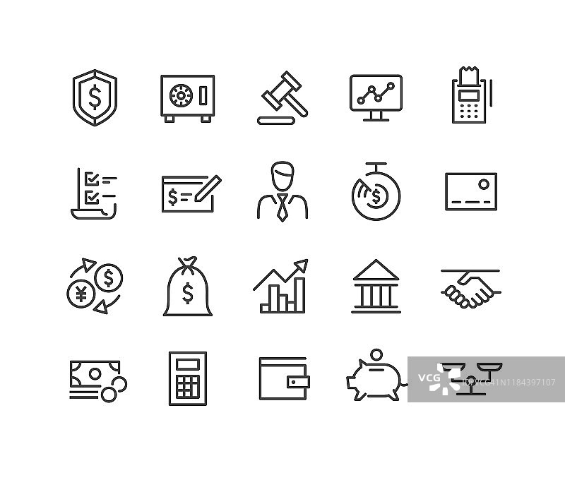 银行图标 - 经典线条系列图片素材