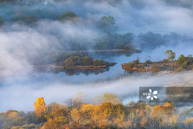 湖区 - 秋季 - 乡村 - 日出 - 橙色 - 十月 - 英格兰图片素材