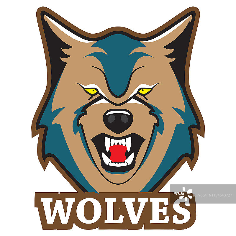 狼头吉祥物标志设计图片素材