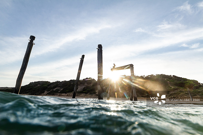菲利普岛码头的日出图片素材