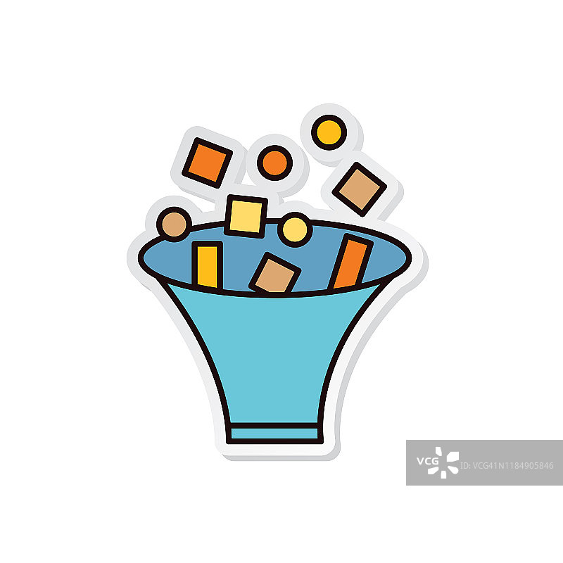 数据过滤-智能技术细线图标贴纸图片素材