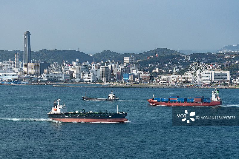 日本福冈县和山口县之间的关门海峡图片素材