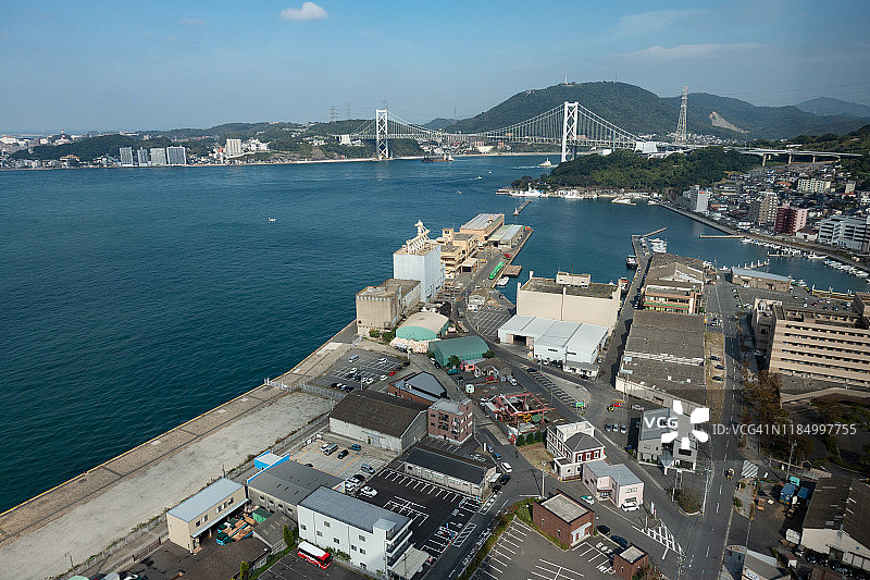 日本福冈县和山口县之间的关门海峡图片素材