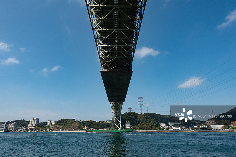 日本福冈县和山口县之间的关门海峡图片素材