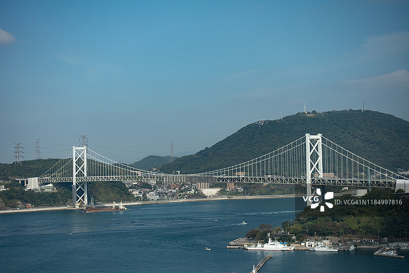日本福冈县和山口县之间的关门海峡图片素材