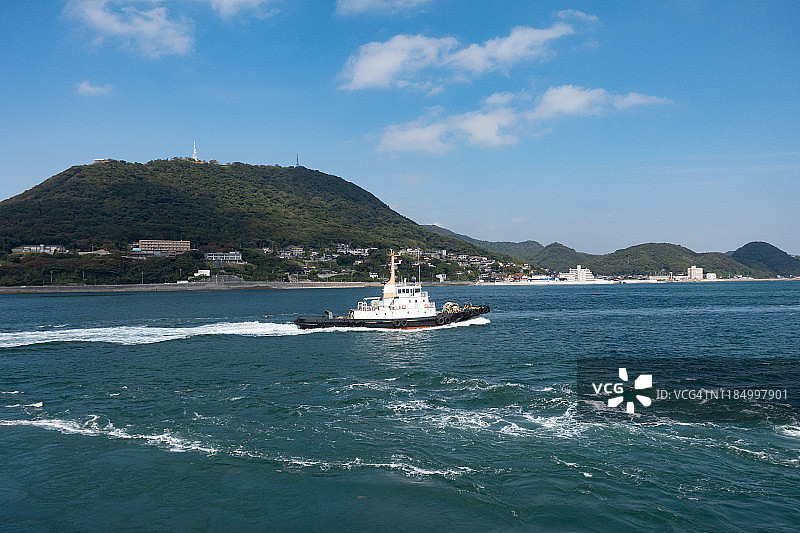 日本福冈县和山口县之间的关门海峡图片素材