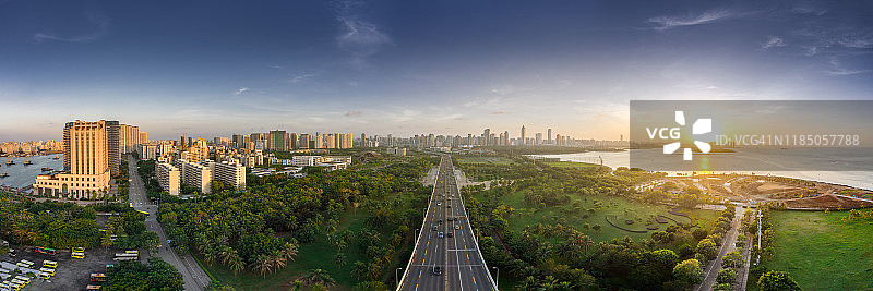 欢迎来到海口全景图片素材