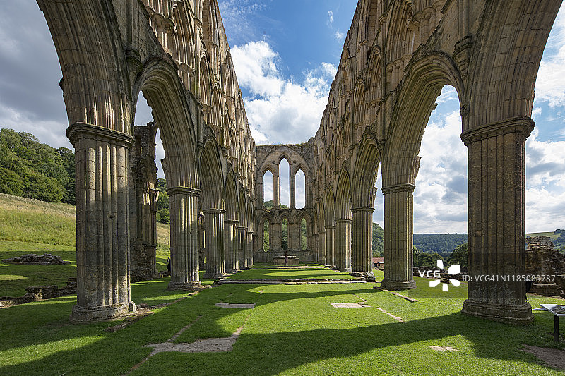 英格兰约克郡里沃西多会修道院遗址图片素材