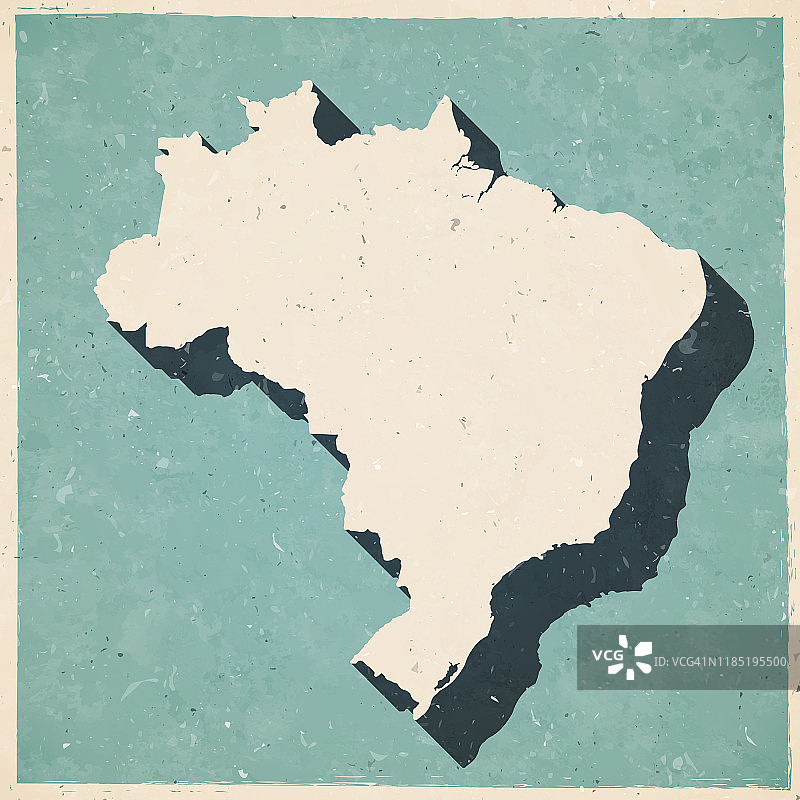 复古风格的巴西地图旧纹理纸图片素材