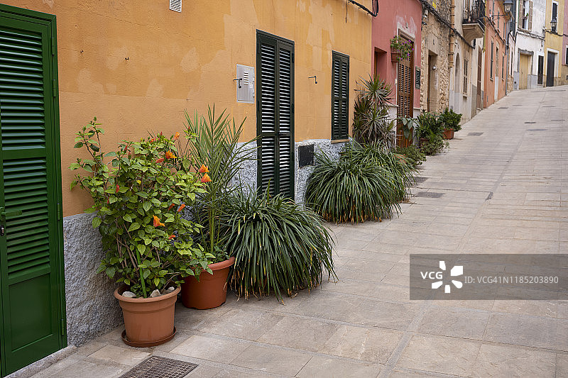 马略卡岛阿尔库迪亚的历史名镇图片素材