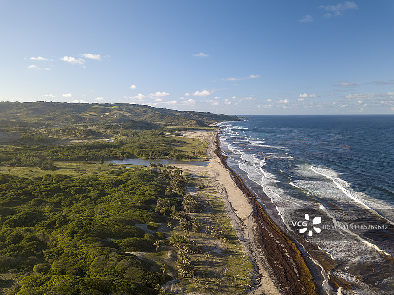 巴巴多斯沃克海滩日落，2019图片素材